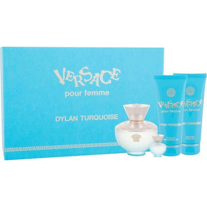 Versace Dylan Turquoise W Set - EDT 100 ml + b/gel 100 ml + sh/gel 100 ml + EDT 5 ml