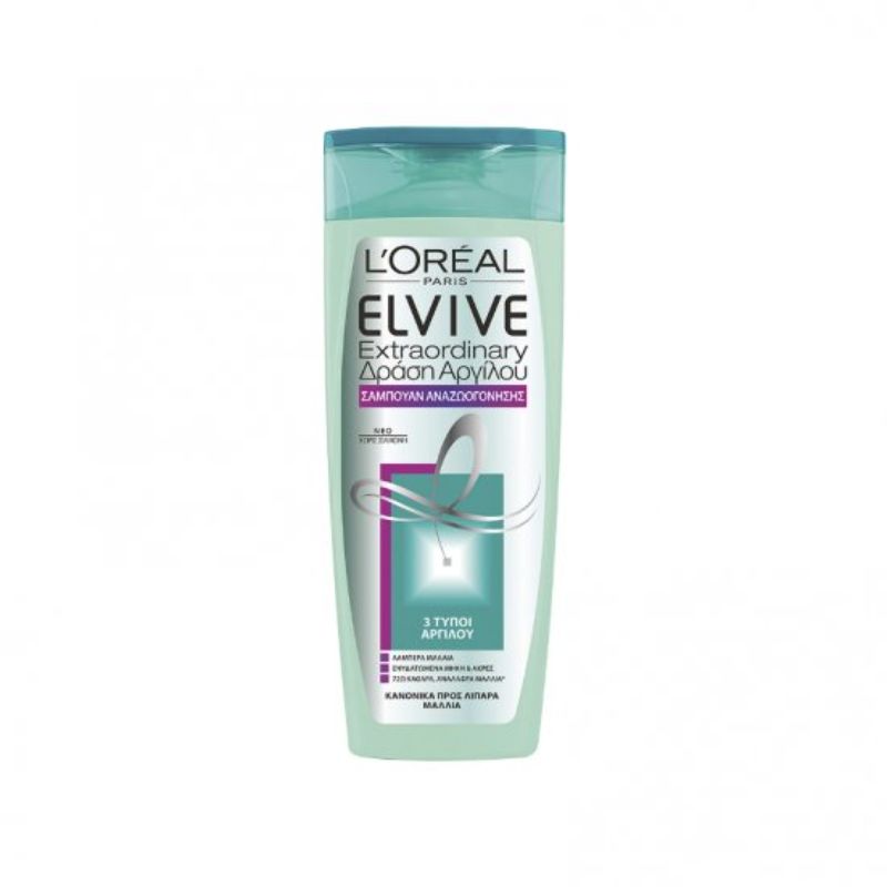 L`Oreal Elvive Extraordinary Oil Σαμπουαν Με Δραση Αργιλου Για Κανονικα Προσ Λιπαρα Μαλλια 400ml