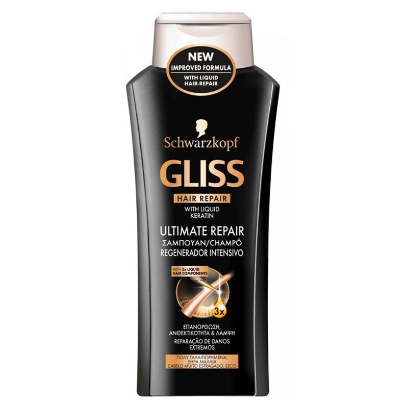 Schwarzkopf Gliss Ultimate Repair Hair Repair Shampoo (Πολυ Ταλαιπωρημενα, Ξηρα Μαλλια) 400ml