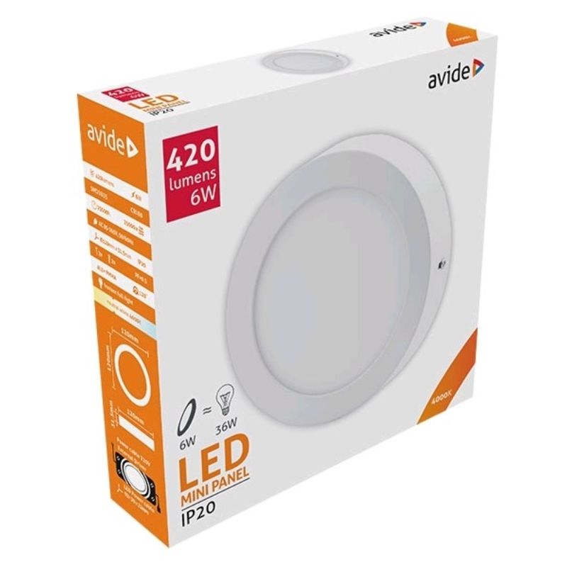 Avide LED Φωτιστικό Οροφής Επιτοίχιο Στρογγυλό Αλουμίνιο 6W Λευκό 4000K