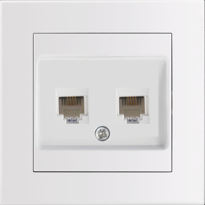 Entac Arnold Recessed wall LAN socket 2x Cat5 White
