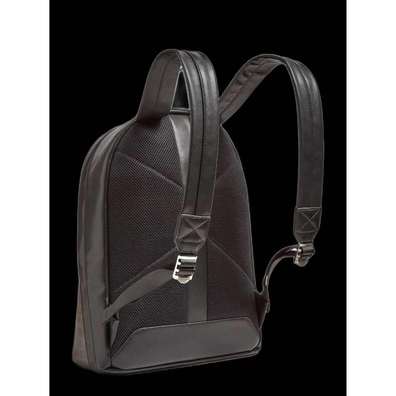 Guess Dan Synthetic Leather Backpack Black/Brown For Men