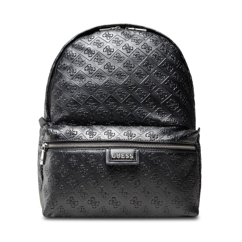 Guess Vezzola Synthetic Leather Backpack Black 4G Embossed HMVEZE P1310 For Men 21/32.5 x 40.5 x 15 cm