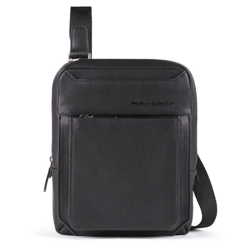 Piquadro Tallin Leather Crossbody Bag Black 23 X 18 X 5 cm