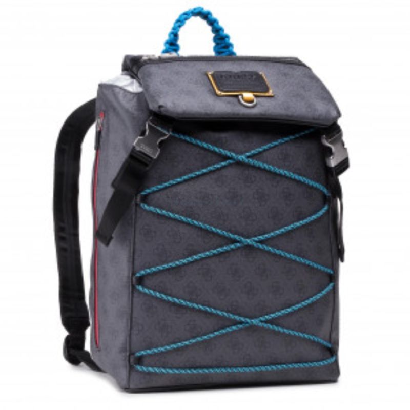 Guess Salameda Polyester Backpack Blue Laptop Compartiment Unisex 14 x 11.5 x 5.5 cm